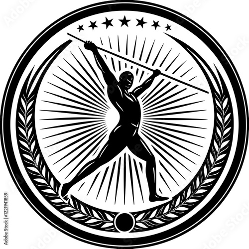 Javelin Power, Perfect Throw, Javelin Athlete, Silhouette Precision, Skyward Spear, Throwing Legends, Javelin Mastery, Silhouette Art, Javelin Dreams, Track and Field Star, Elegant Throw, Spear in Fli