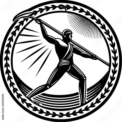 Javelin Power, Perfect Throw, Javelin Athlete, Silhouette Precision, Skyward Spear, Throwing Legends, Javelin Mastery, Silhouette Art, Javelin Dreams, Track and Field Star, Elegant Throw, Spear in Fli