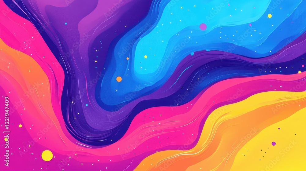 Abstract Colorful Swirling Waves Design Background