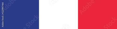 France flag long banner digital vector illustration