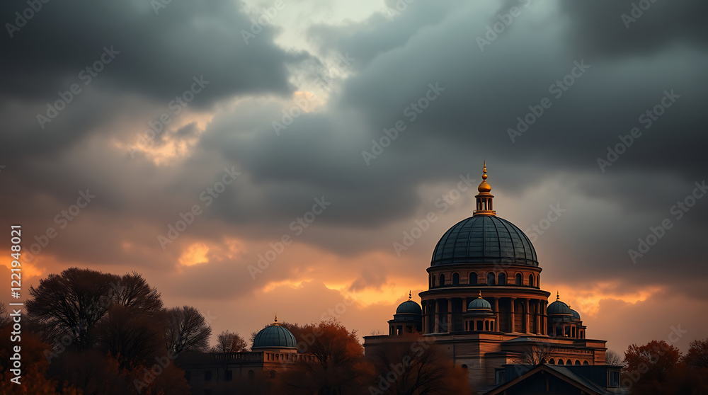 Fototapeta premium Cloudy sky with beautiful nature