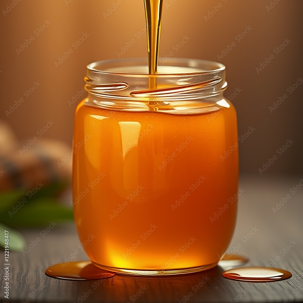 A bottle of honey Image Very beautiful A bottle of honey Image Very beautiful