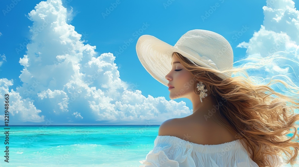 Relaxing beach day tropical paradise lifestyle photography sunny sky side view serenity and freedom Relaxing beach day tropical paradise lifestyle photography sunny sky side view serenity and freedom