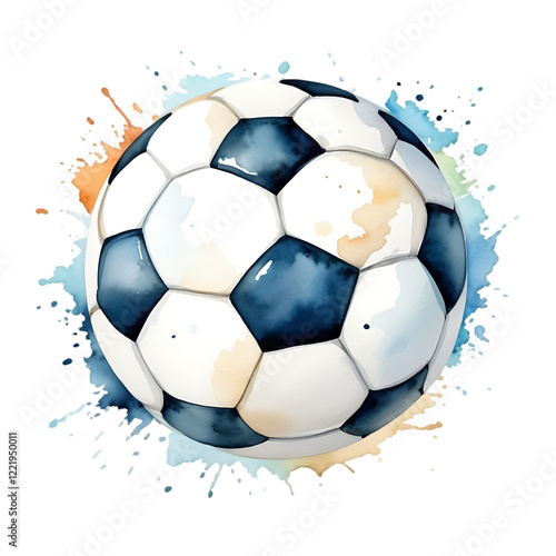 Watercolor Soccer Ball Design Sport Graphic