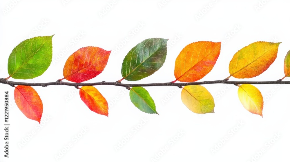 Naklejka premium Vibrant Autumn Leaves Isolated on White Background