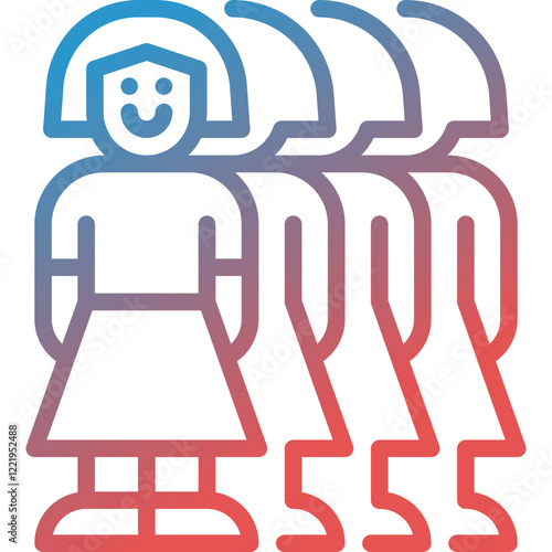 females gradient line icon