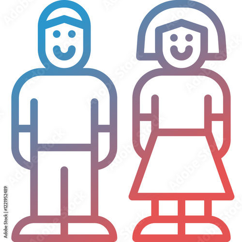 couple gradient line icon