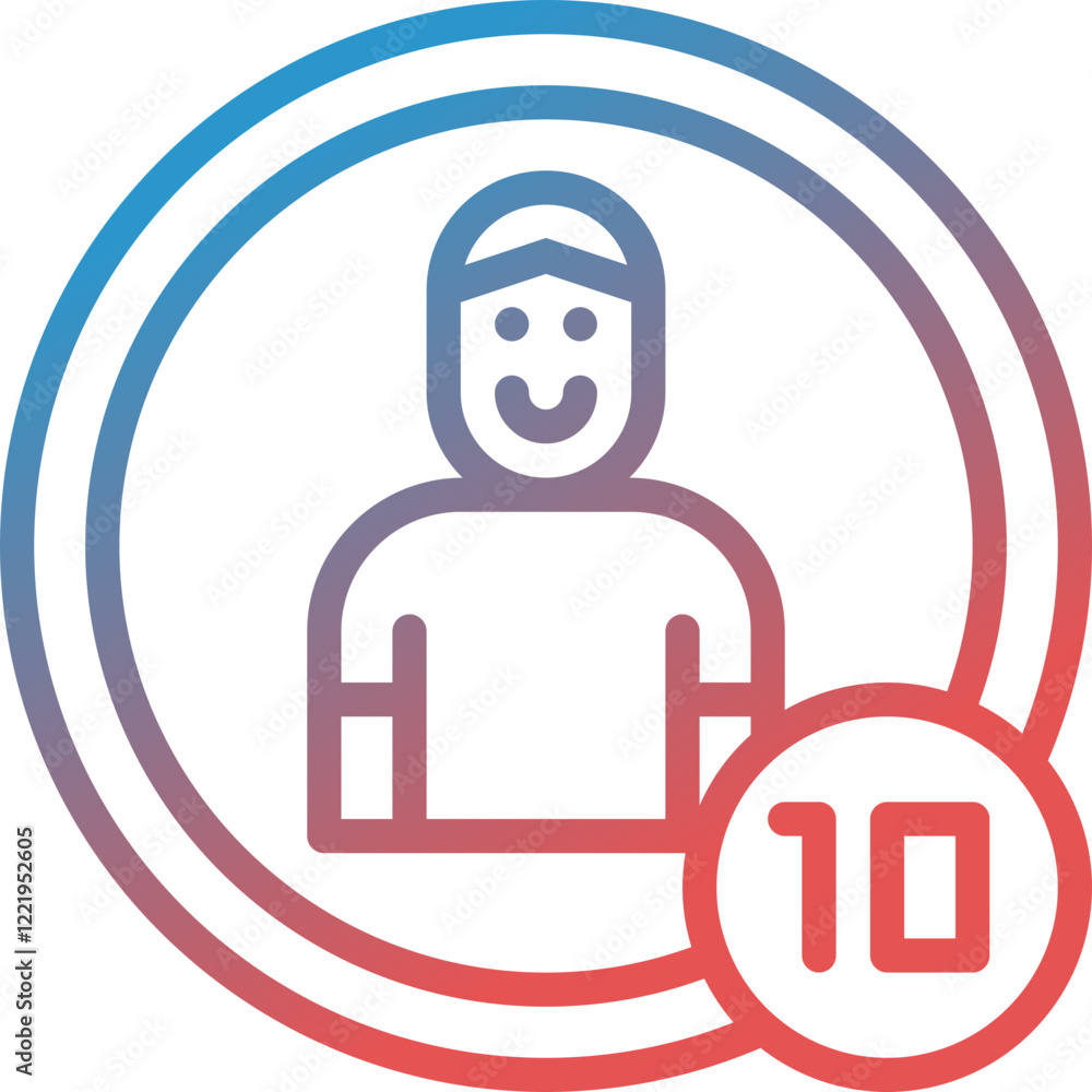 men counting gradient line icon men counting gradient line icon
