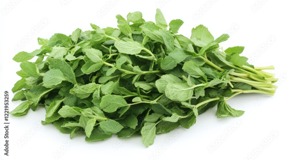Fresh Mint Leaves Isolated on White Background Fresh Mint Leaves Isolated on White Background