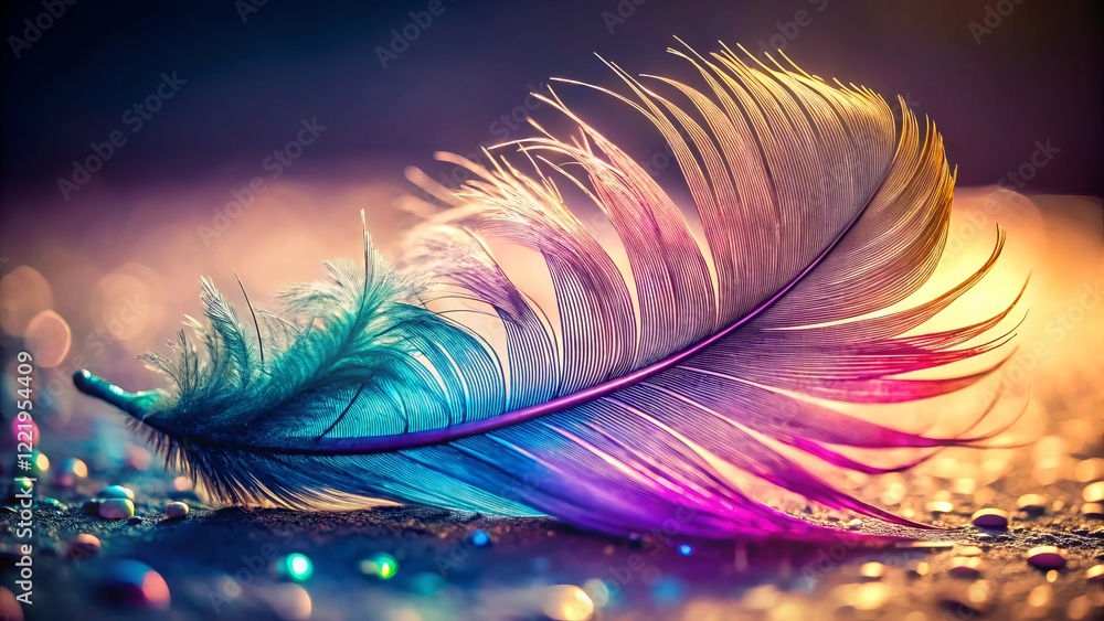 Obraz premium Monochromatic Feather Detail: Stunning Color Splash Stock Photo - Perfect for Social Media