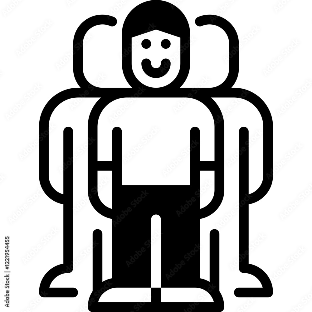 group of men solid line icon group of men solid line icon