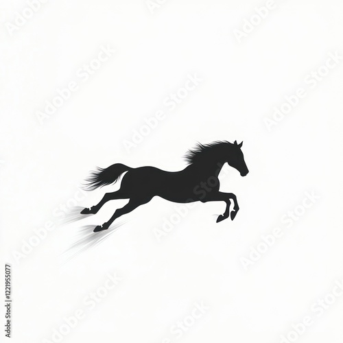 Wallpaper Mural Black Silhouette Of A Horse Leaping Gracefully Torontodigital.ca