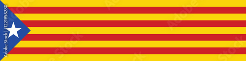 Catalonia flag long banner digital vector illustration