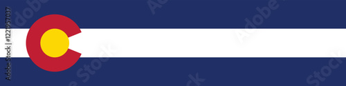 Colorado flag long banner digital vector illustration