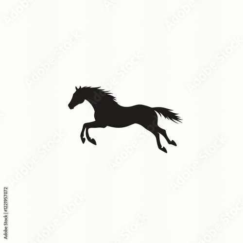 Wallpaper Mural Black Silhouette Of A Horse In Motion Torontodigital.ca