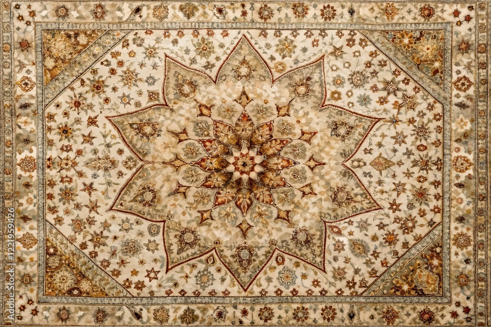 Multifaceted Rug: Pearlescent Star Design, Balanced Hues - Redefining Beauty Multifaceted Rug: Pearlescent Star Design, Balanced Hues - Redefining Beauty
