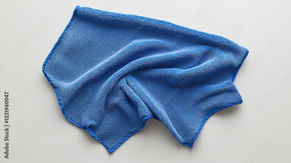 Blue microfiber cloth on white background, cleaning Blue microfiber cloth on white background, cleaning