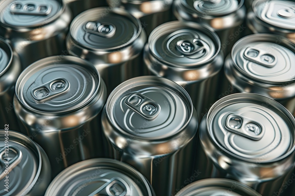 Flawless Image of Close Up of Aluminum Cans on a Top View Flawless Image of Close Up of Aluminum Cans on a Top View