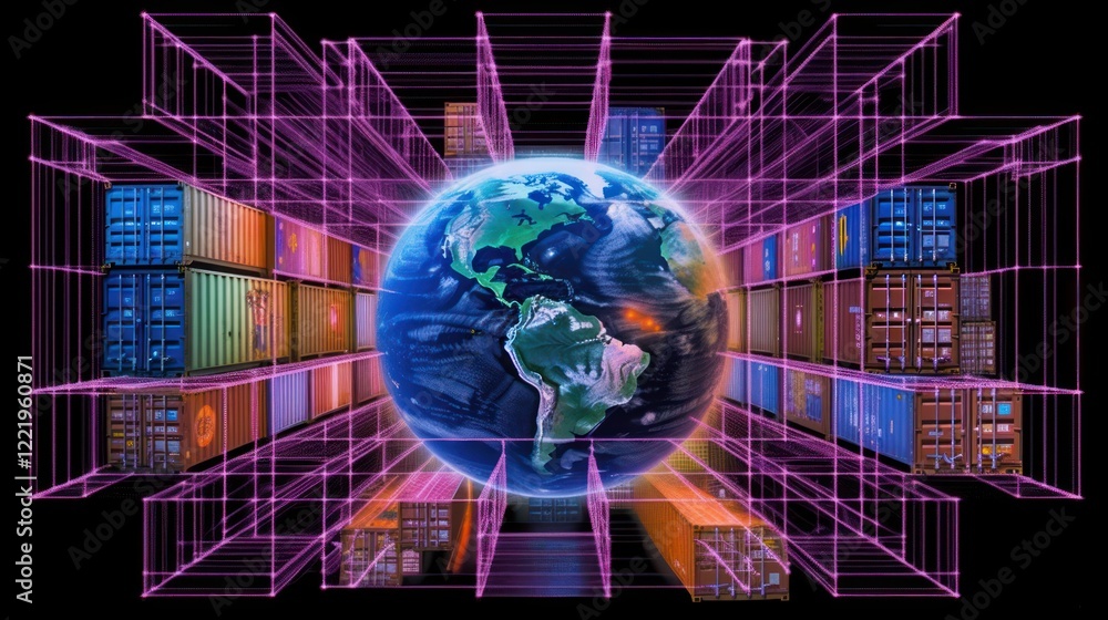 Global Trade and Shipping Network: A Visual Representation of International Logistics and Supply Chains