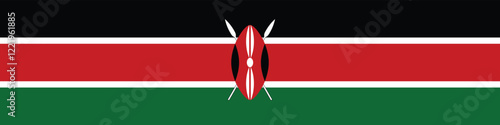 Kenya flag long banner digital vector illustration