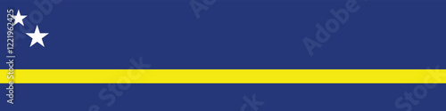 Curacao flag long banner digital vector illustration