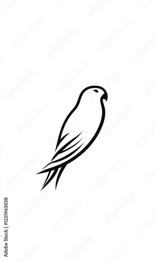 Obraz premium Elegant Line Art Depiction Of A Small Bird