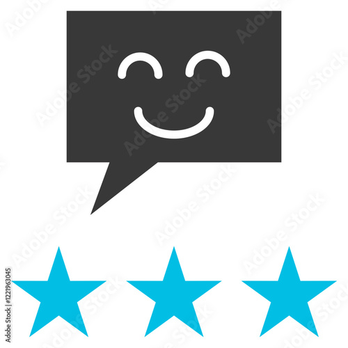 Satisfaction Glyph Blue Grey Icon