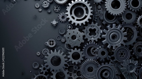 Wallpaper Mural grays background with metal gears and wheels Torontodigital.ca