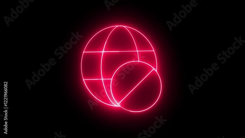 glowing neon light bulb with No network icon