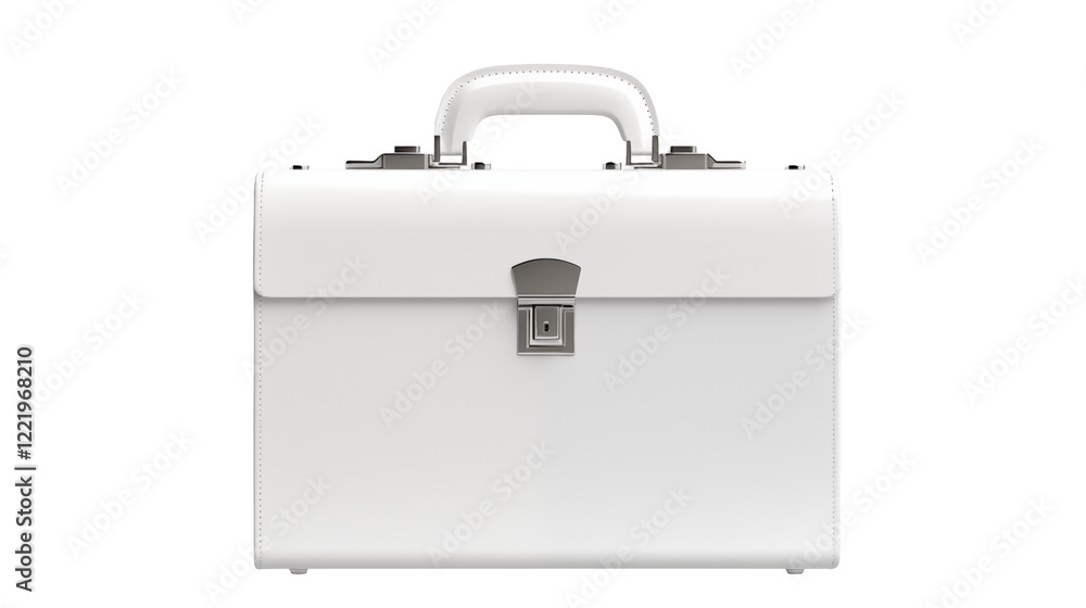 White Leather Briefcase on a transparent background White Leather Briefcase on a transparent background