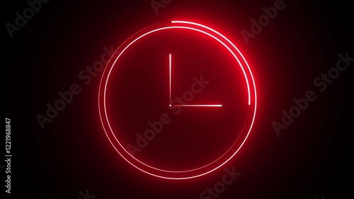 neon glowing neon sign with clock