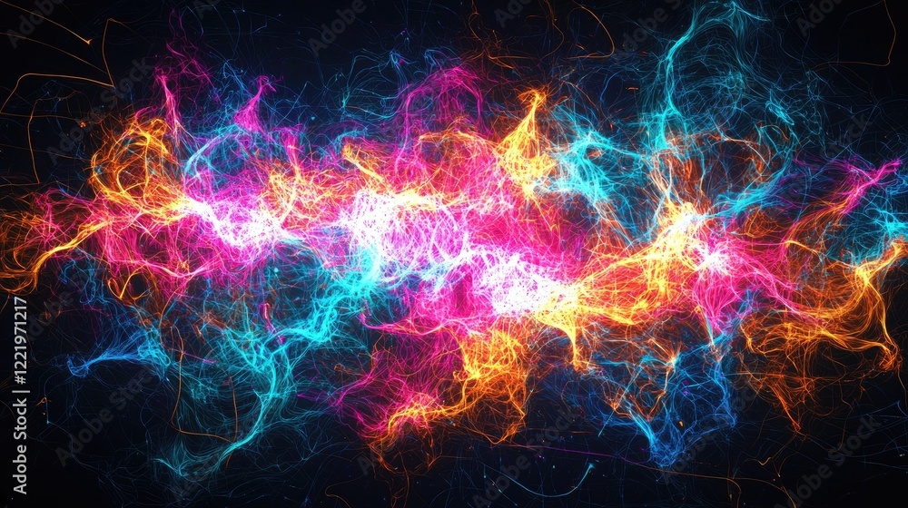 Fototapeta premium Generate a piece of neurographic art that visually represents the complexity of neural connections and activity.