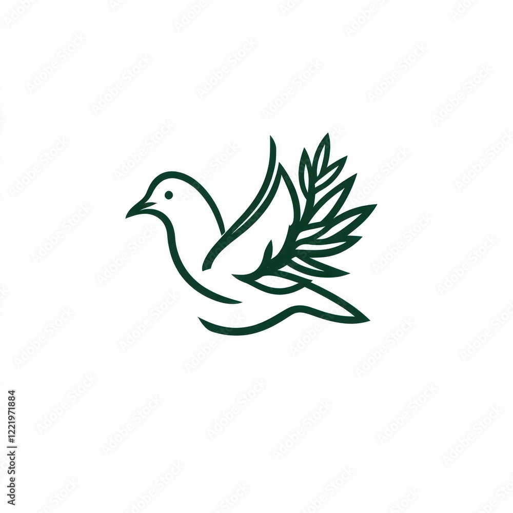 Elegant Dove Design With Olive Branch Elegant Dove Design With Olive Branch