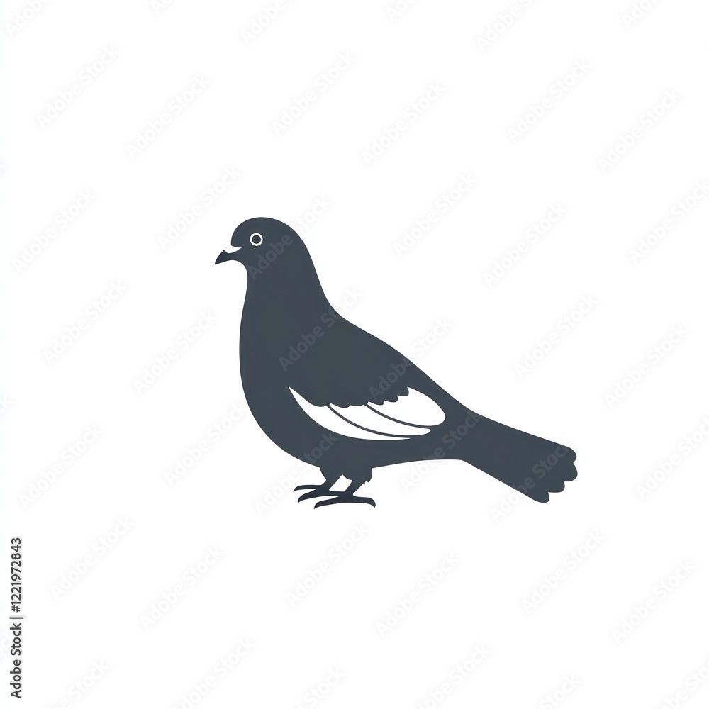 A Simple Silhouette Of A Single Dove A Simple Silhouette Of A Single Dove