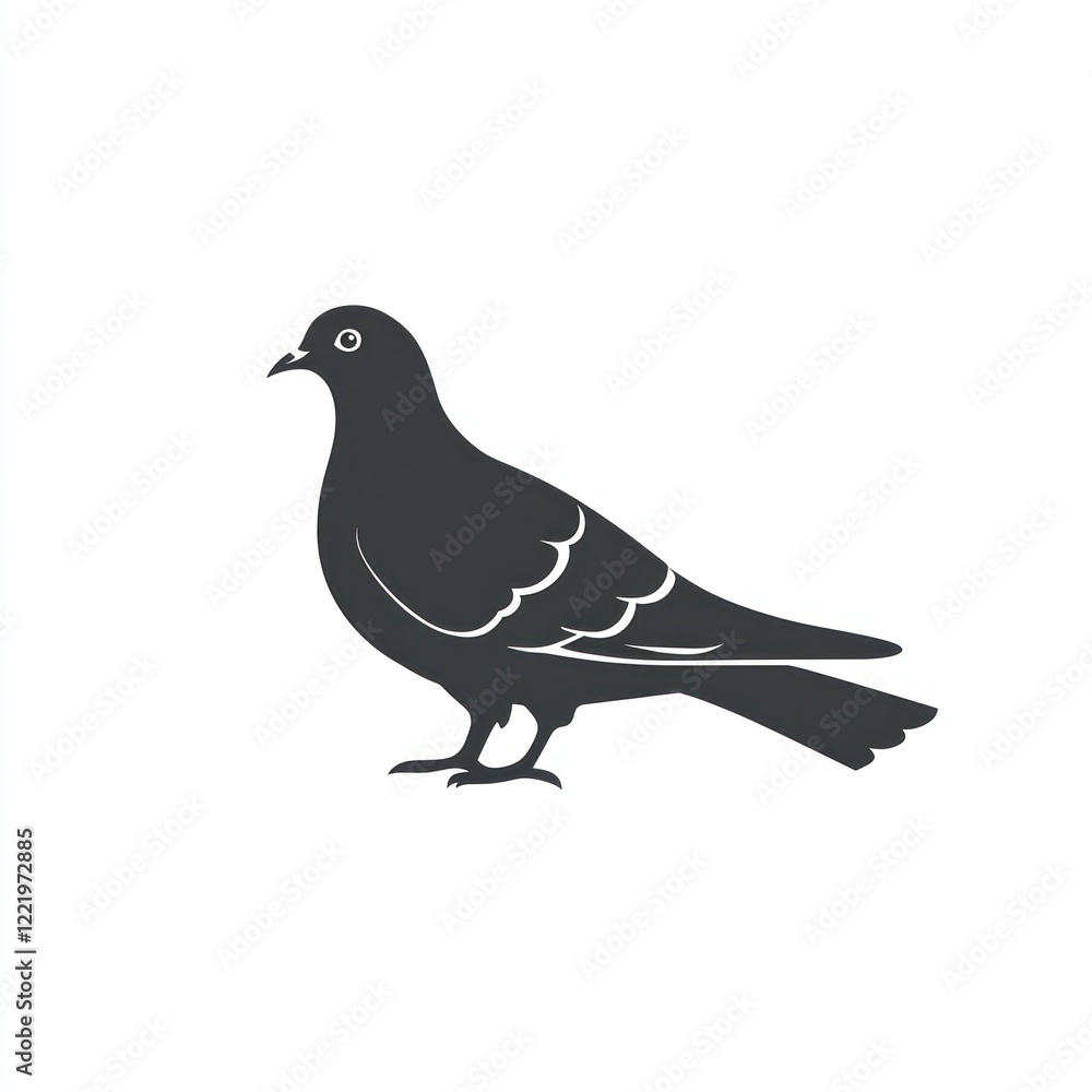 Fototapeta premium A Simple Silhouette Of A Single Pigeon Bird