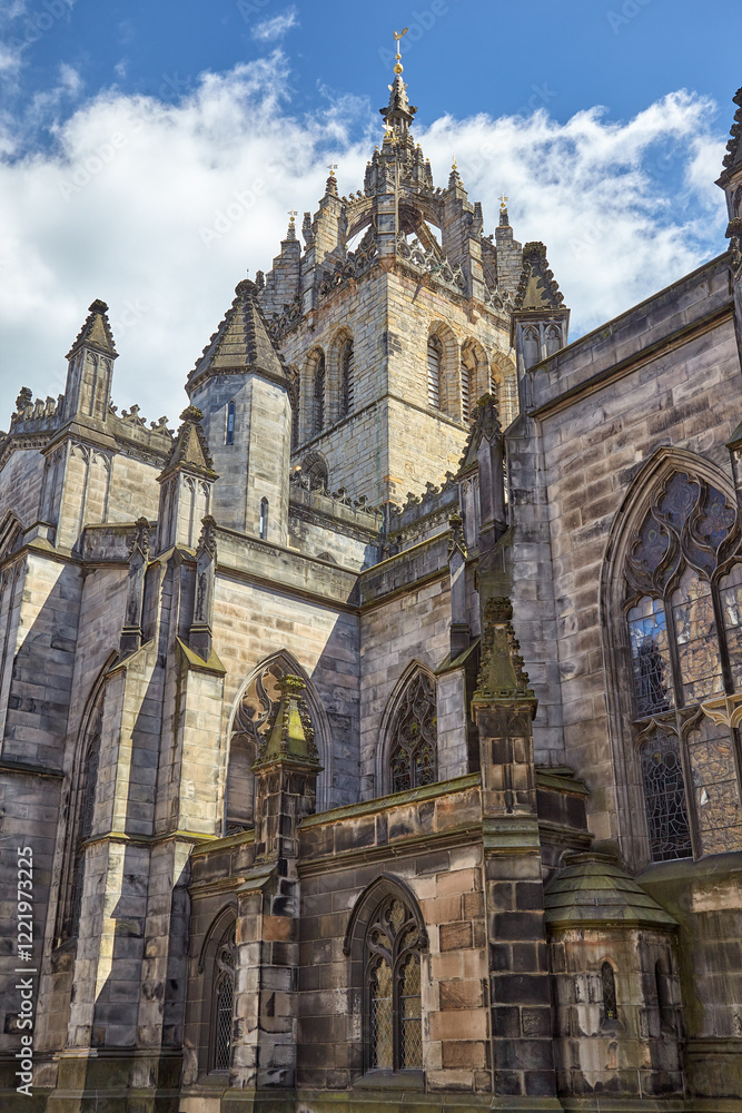 Fototapeta premium Tower and crown steeple of St Giles' Cathedral. Edinburgh. Scotland