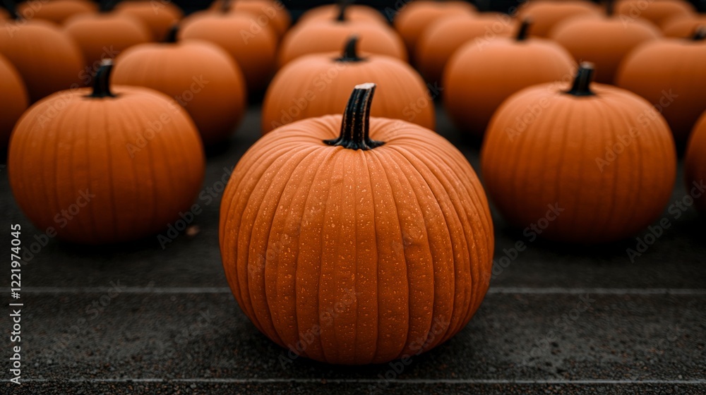 Autumn Harvest Many Orange Pumpkins Halloween Decoration Thanksgiving Autumn Harvest Many Orange Pumpkins Halloween Decoration Thanksgiving