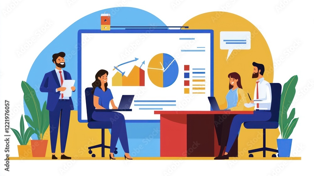 Obraz premium Business Team Meeting Presentation