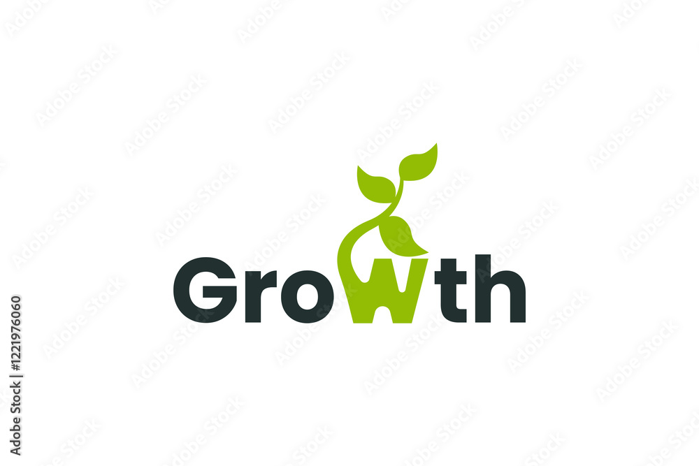 Fototapeta premium Growth logo design symbol vector template