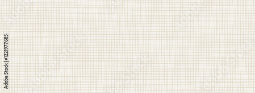 Beige linen seamless texture. Craft neutral canvas repeating background. Ecru sackcloth fabric material wallpaper. Rough hessian textile. Rustic woven burlap surface. Vector organic cotton backdrop