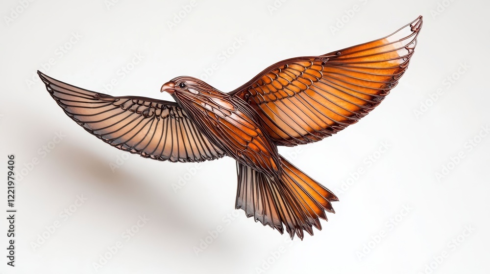 Obraz premium Stunning Glass Sculpture of an Elegant Bird in Flight Artwork