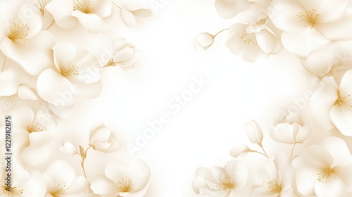 Elegant floral background with soft white and beige petals for wedding or event design
