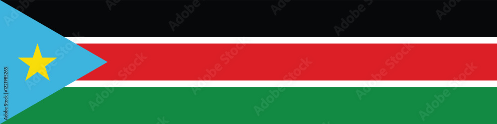 South Sudan flag long banner digital vector illustration