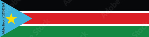 South Sudan flag long banner digital vector illustration