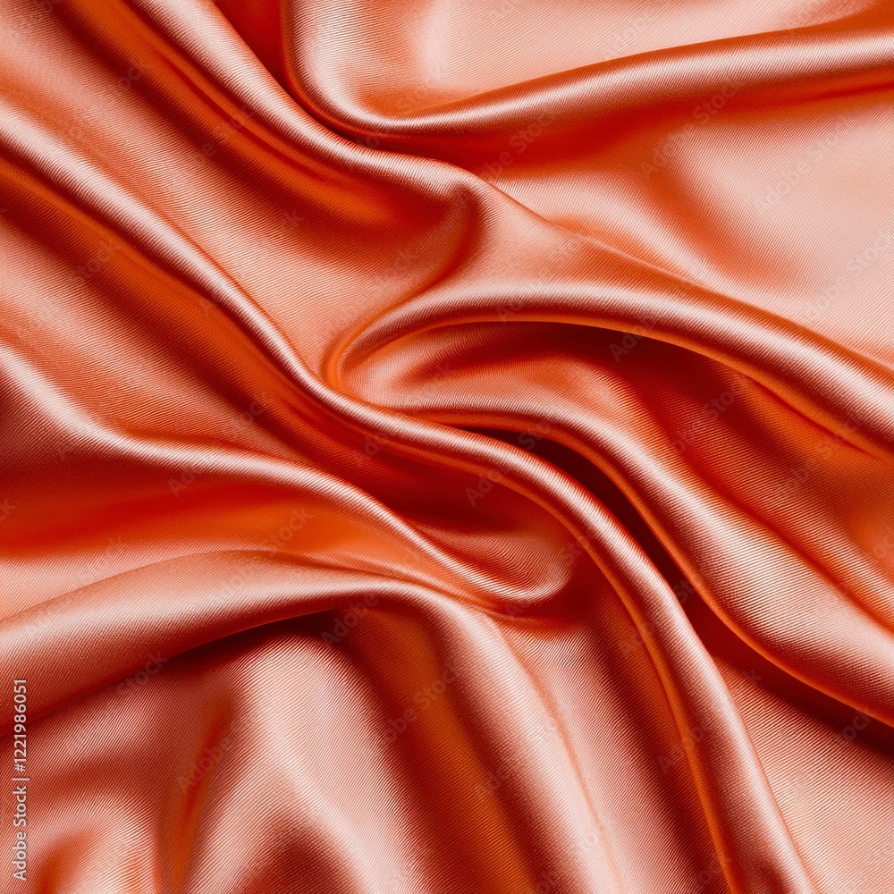Fototapeta premium Luxurious Peach Silk Fabric Draped Smooth Texture Background