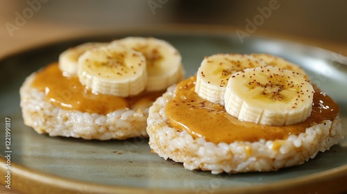 Wallpaper Mural Delicious Peanut Butter and Banana Rice Cakes Torontodigital.ca