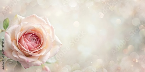 A Delicate Pink Rose Blossom on a Soft, Light Background