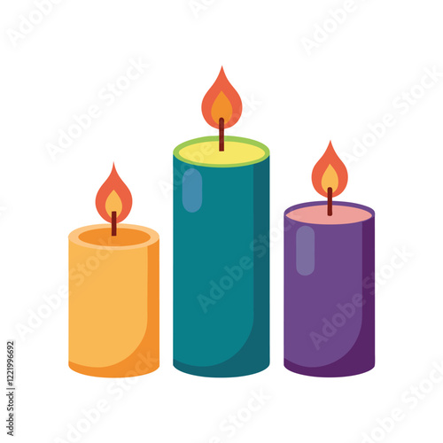 three burning candles