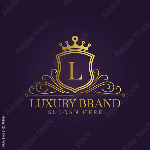 Elegant Luxury Brand Logo with Crown and Monogram Design for Premium Business Identity  

