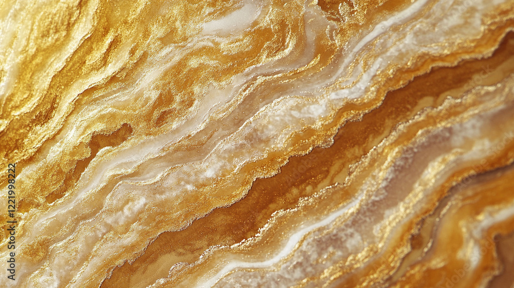 Obraz premium Golden Marble Texture Background Swirls and Waves